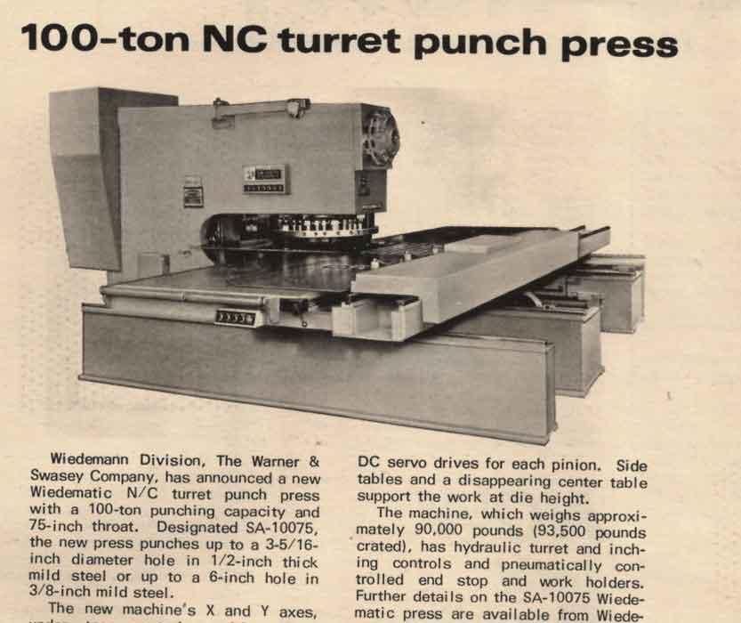 Turret punch press magazine article