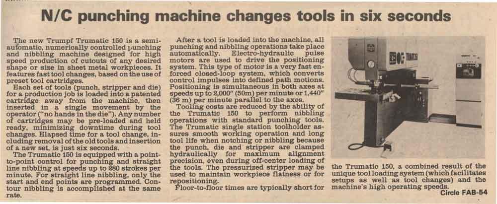 The FABRICATOR article from 1974