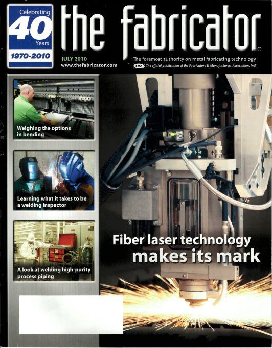 This is the cover of The FABRICATOR from July 2010.