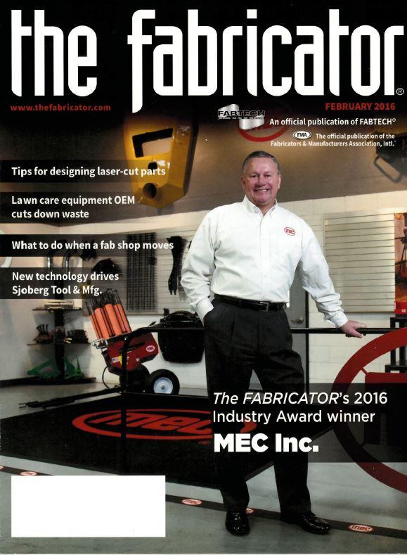 This is the cover of The FABRICATOR from February 2016.