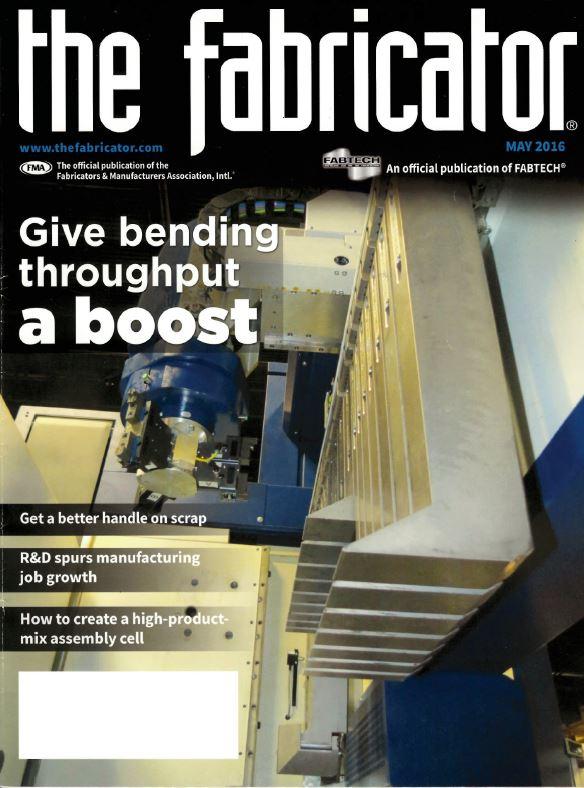 This is the cover of The FABRICATOR from May 2016.