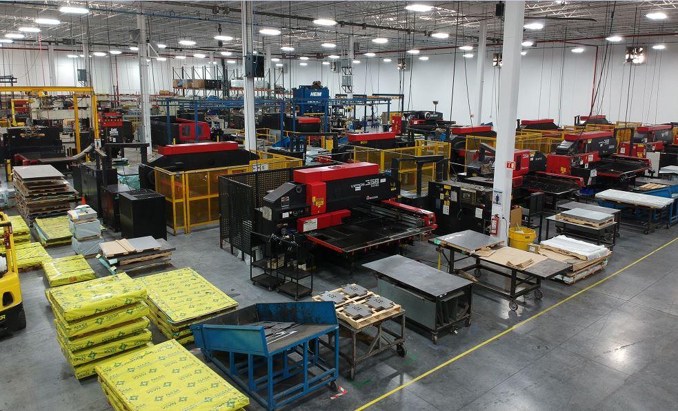 Inside of a custom metal fabrication shop