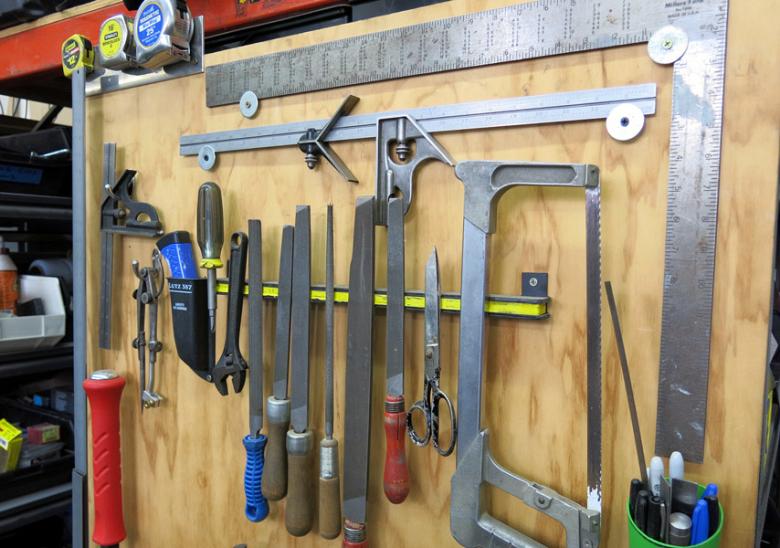 wall of hand tools