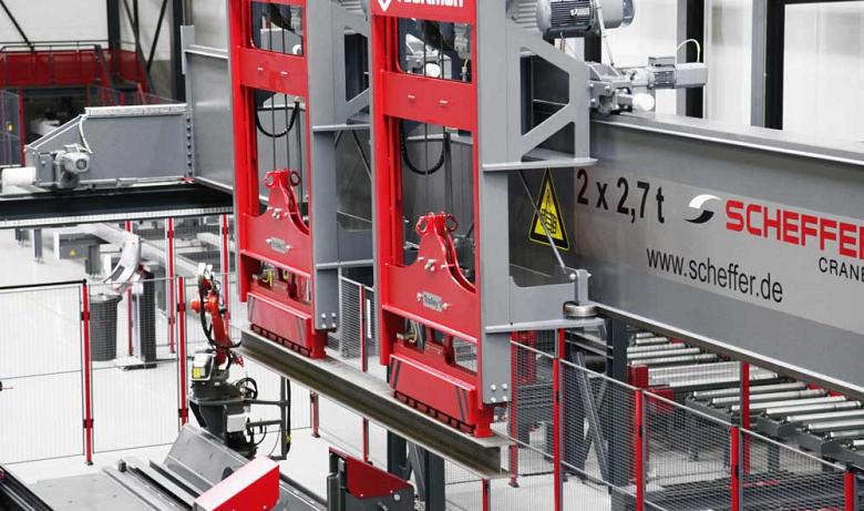 material handling system prepares workpiece for welding