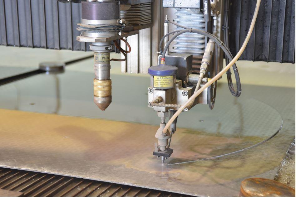 A waterjet produces little to no taper on cut edges.
