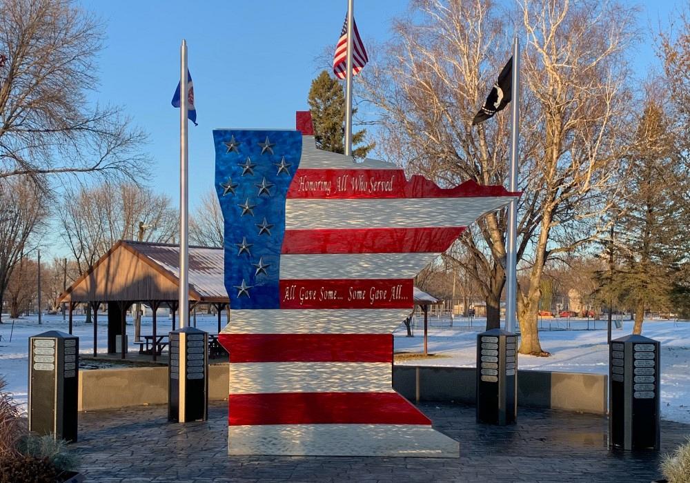 Metal fabricated memorial structure to honor Minnesota military veterans