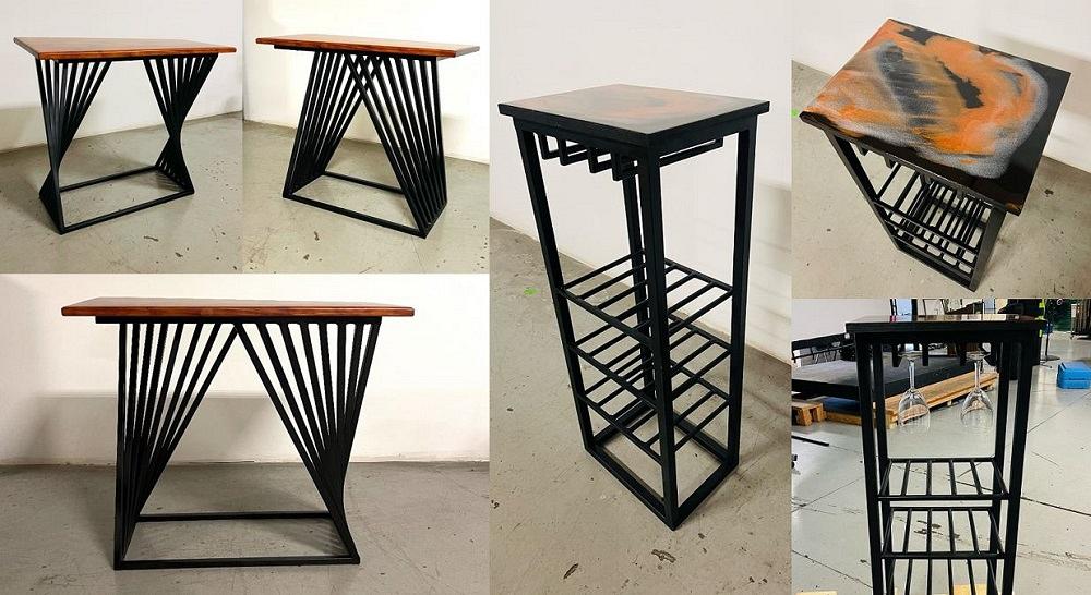 Close-ups of pieces of furniture.