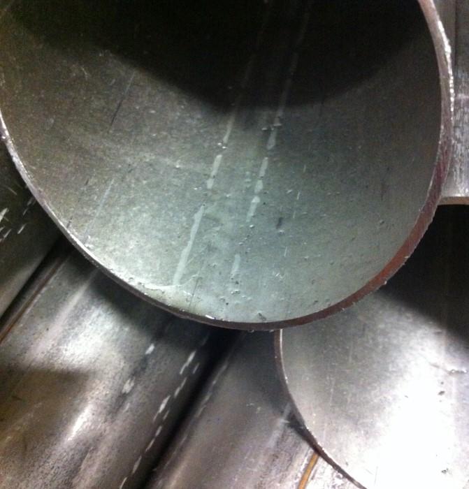 up close shot of inside a metal tube