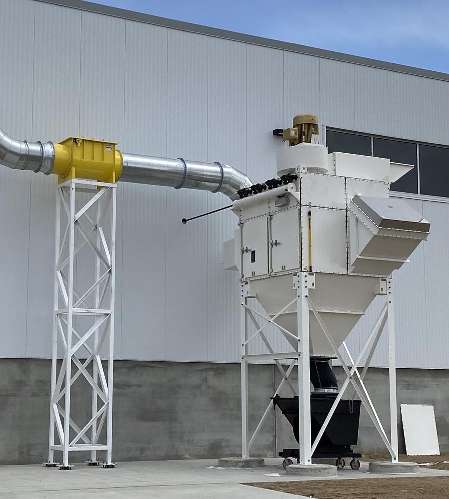 Bộ phận thu gom bụi bên ngoài nhà máy sản xuất