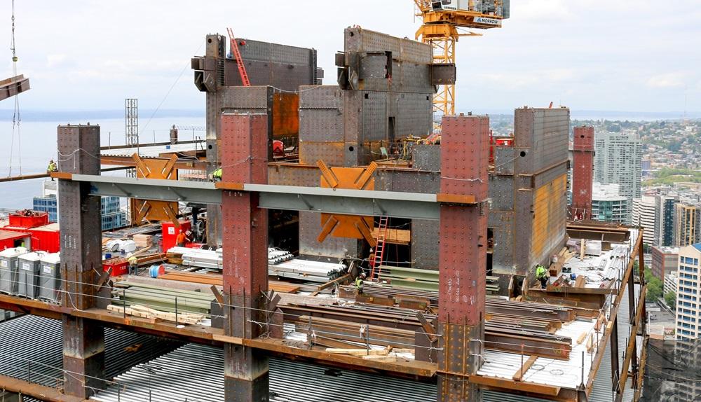 A building construction site is shown.