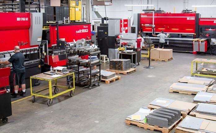 press brake, automated tool change in a metal fabrication shop