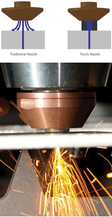 Nozzle technology saves laser cutting assist gas