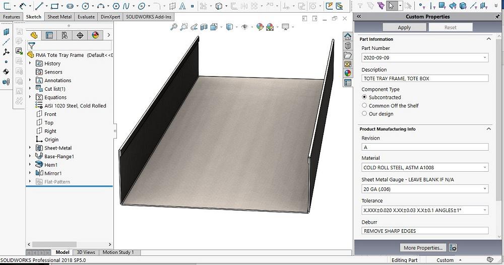An overview of 3D CAD tools for documenting a sheet metal design