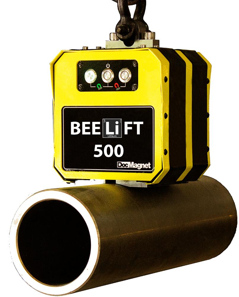 Battery-operated lifting magnet handles up to 2,000 lbs.