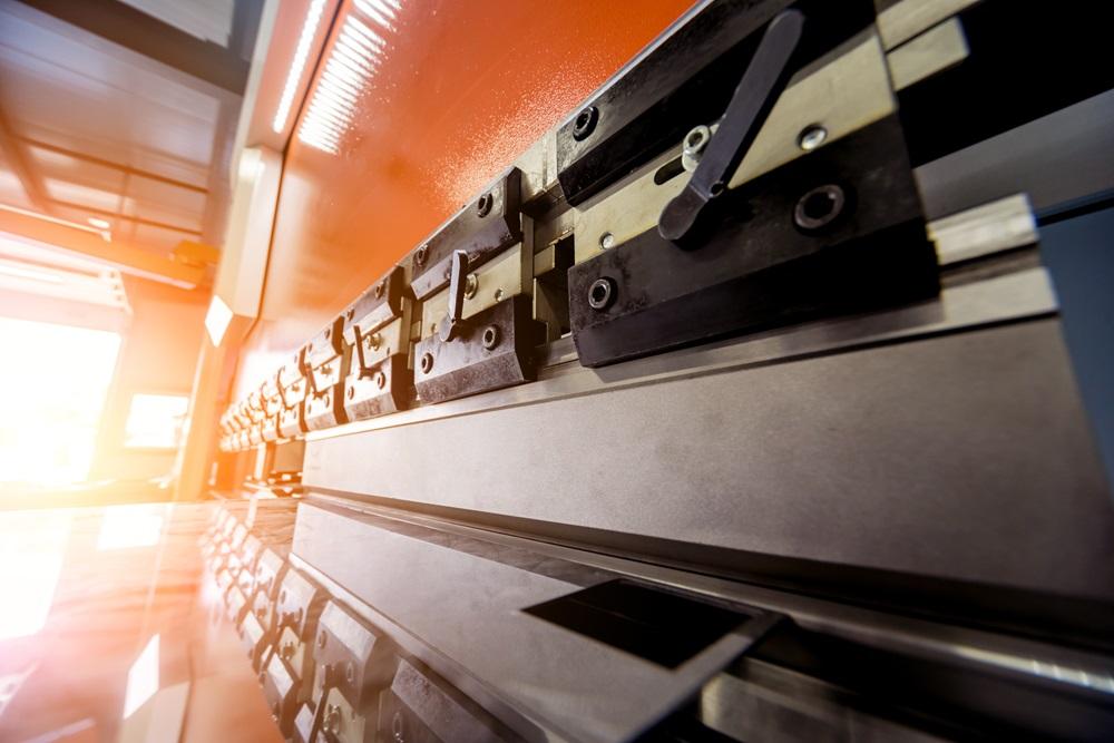 The front of a press brake is shown.