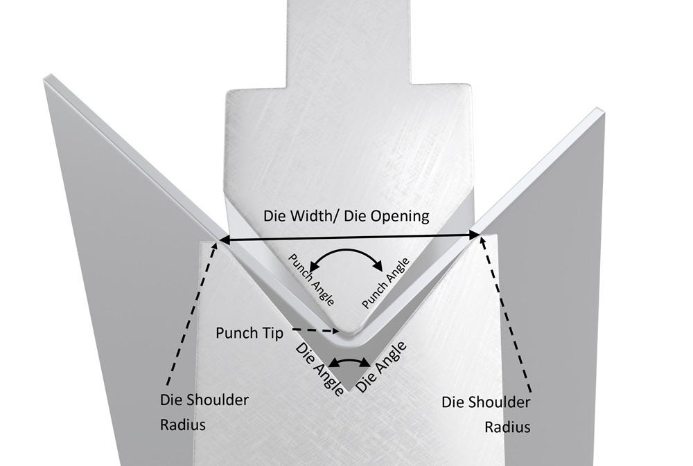 A diagram of air bend tooling is shown. 