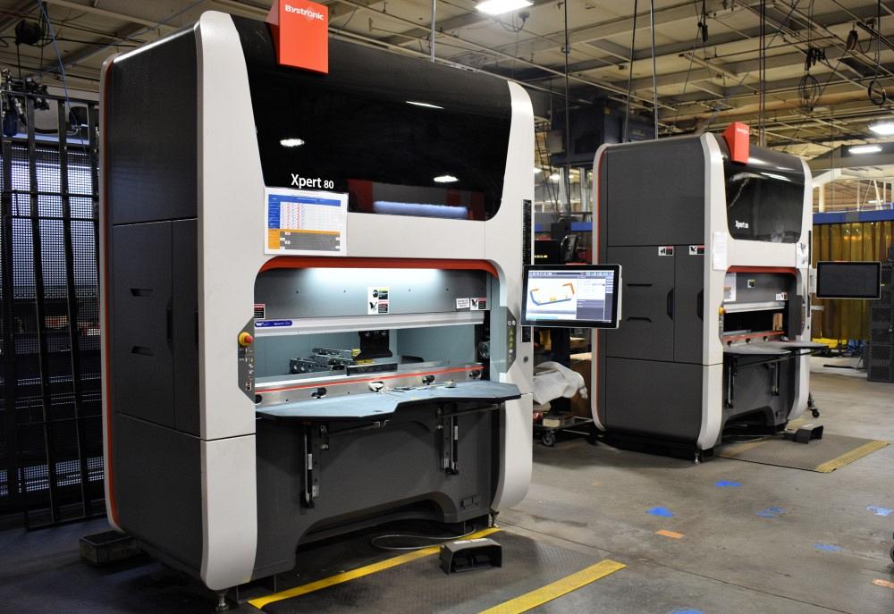 press brakes at metal fabrication shop 