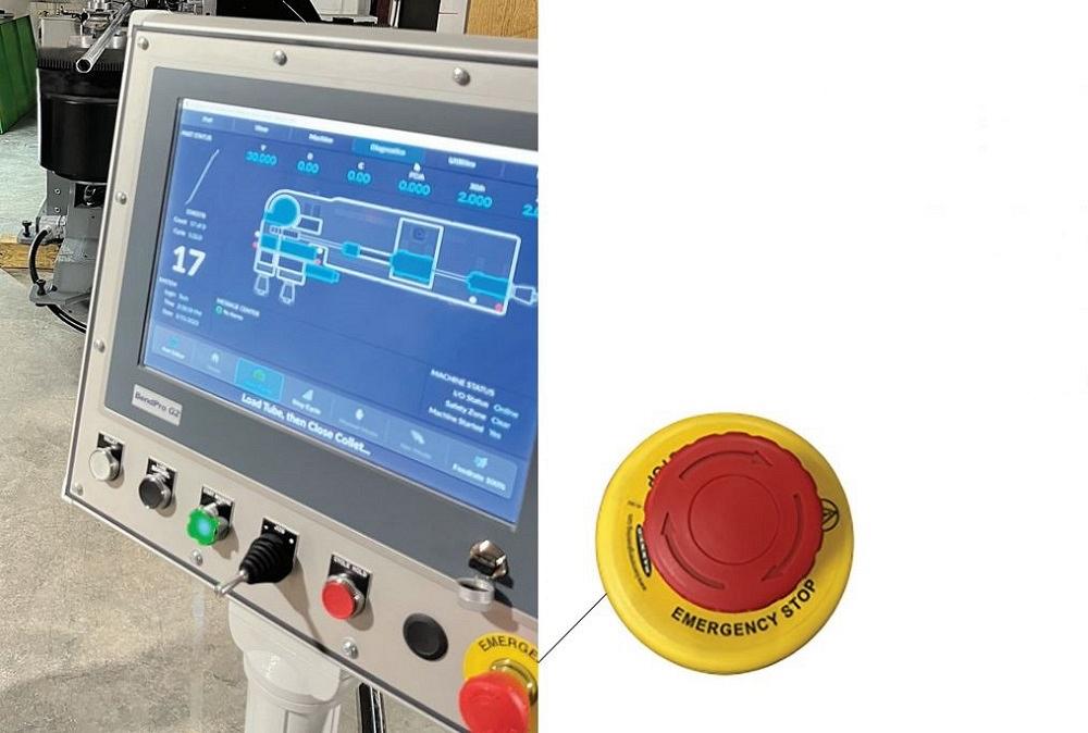 Understanding the emergency stop on a manufacturing shop's tube bender
