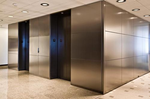 Stainless-steel-clad elevator center