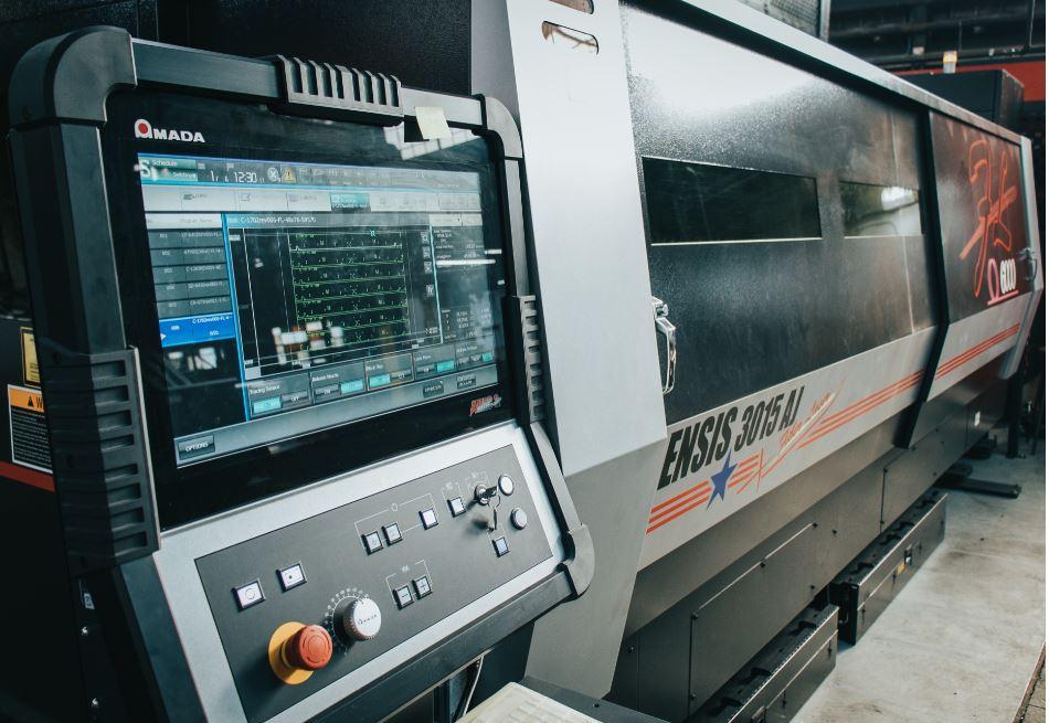 Laystrom Manufacturing installed a new 6-kW Amada Ensis 3015 AJ fiber laser cutting machine in December 2019.