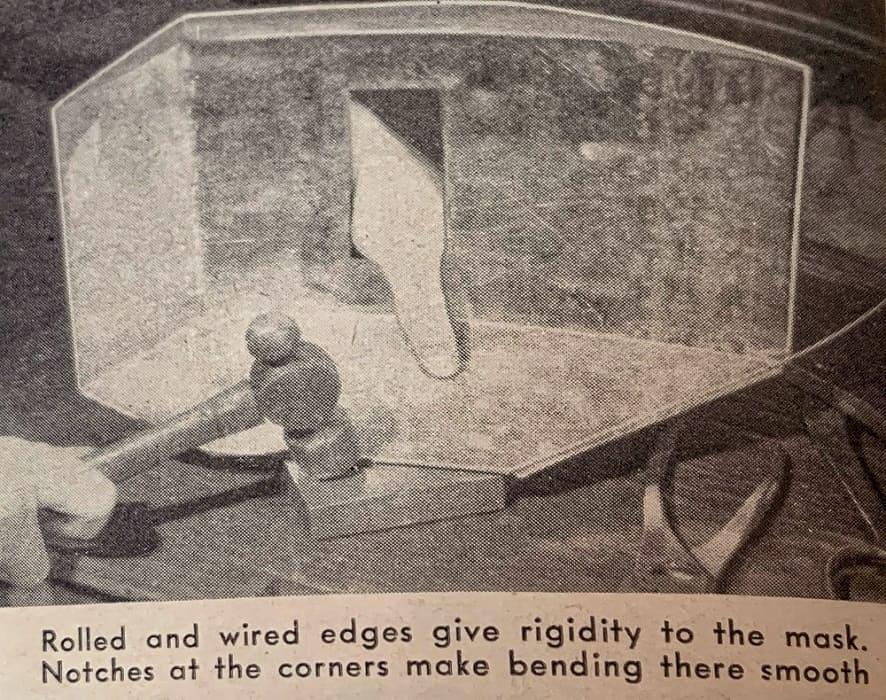 Instructions for welding mask from 1942 Popular Science magazine