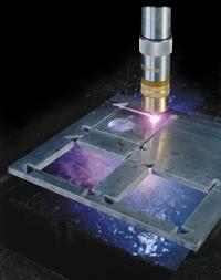 plasma cutting system in action
