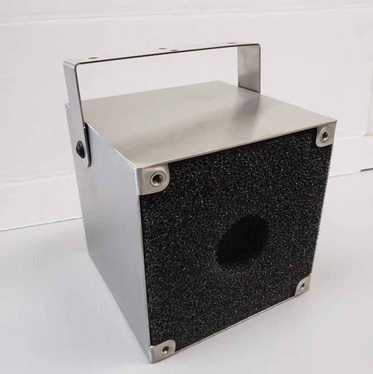 sound-deadening foam inside metal drive-thru speaker enclosure