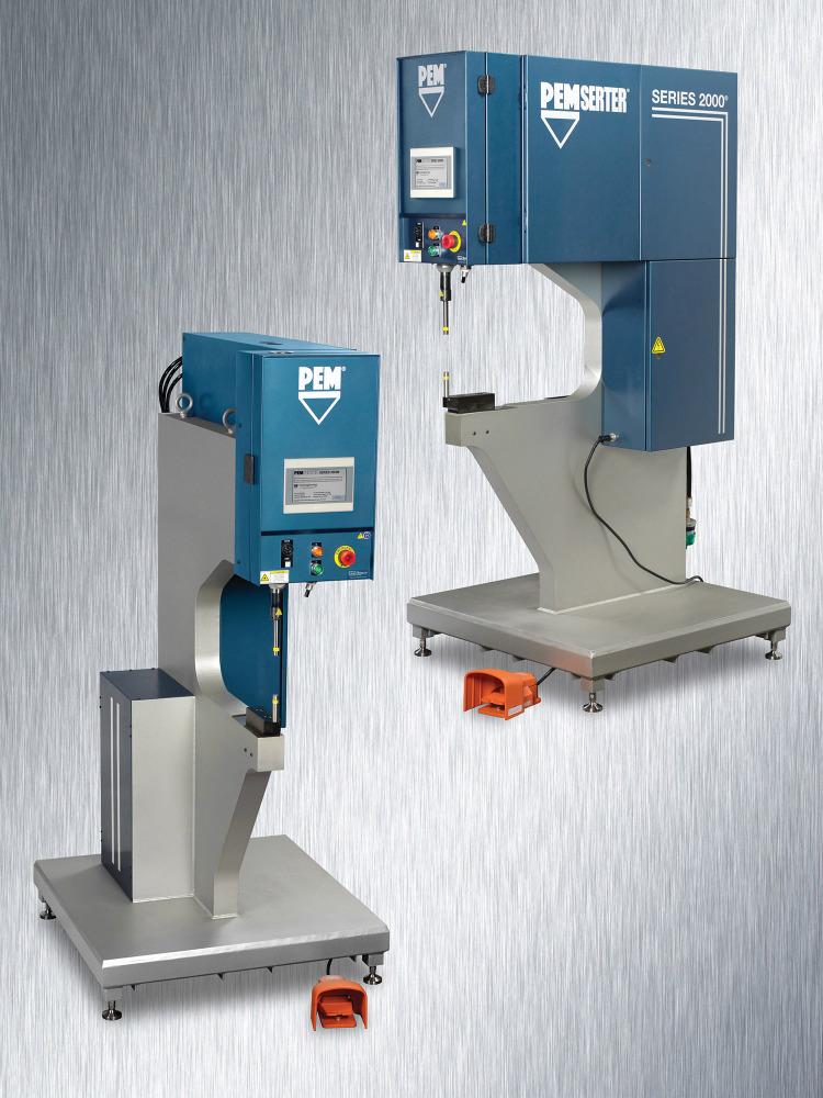 Press In Fasteners Fastener-installation press includes manual feed system