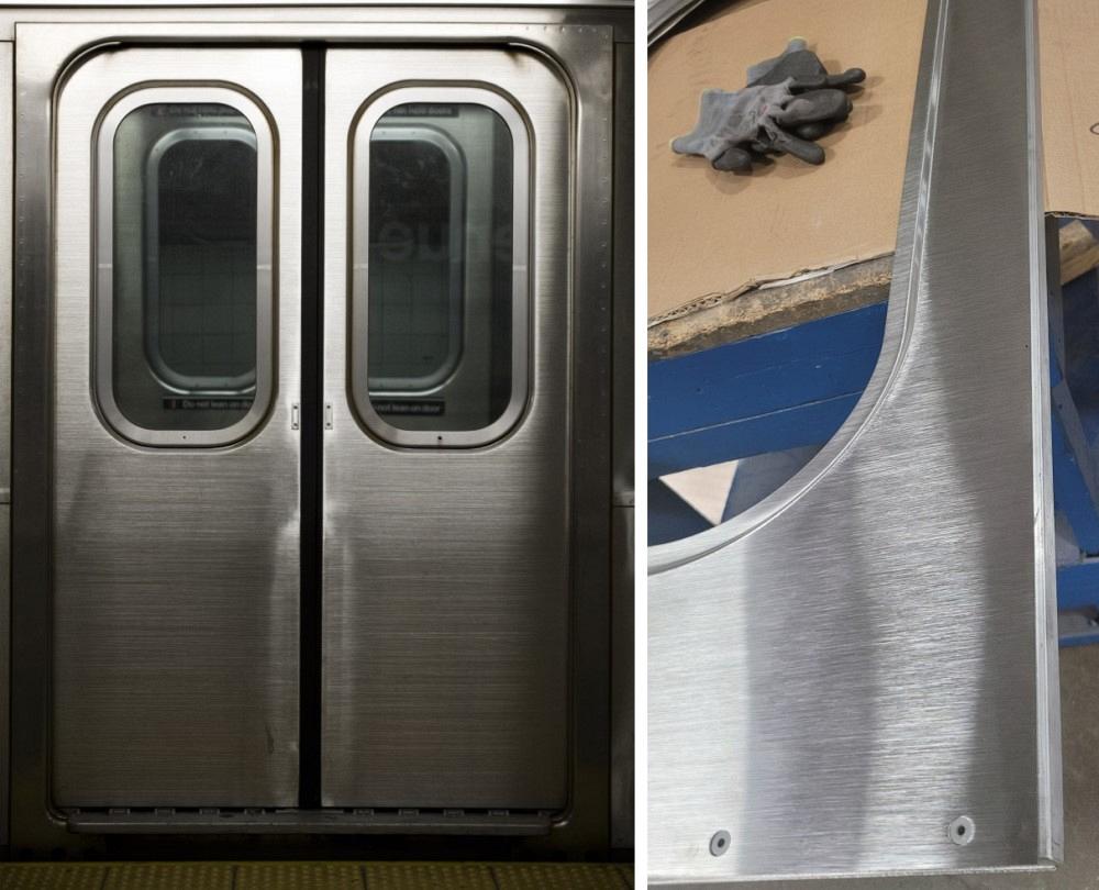 Subway doors, polished