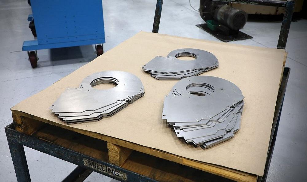punching metal parts on the press brake