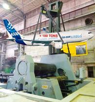 Four-roll machine's overhead support lifts 100 tons - TheFabricator.com