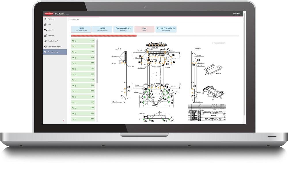 WeldCube Premium software for tracking welding production remotely