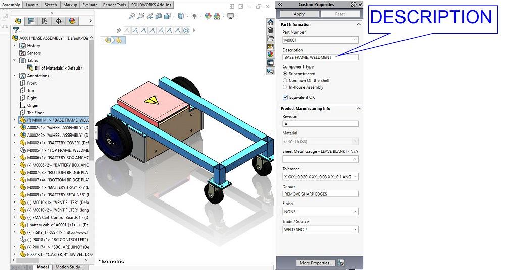 Get the right data in the BOM tables