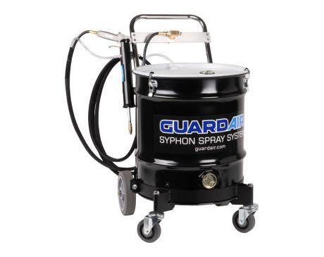 Syphon Spray System, which sprays cleaning solutions and disinfectants onto workplace surfaces