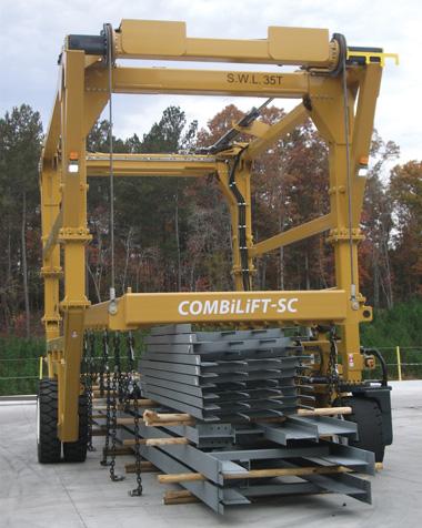 Steel Straddle Handling structural steel, one truckload at a time