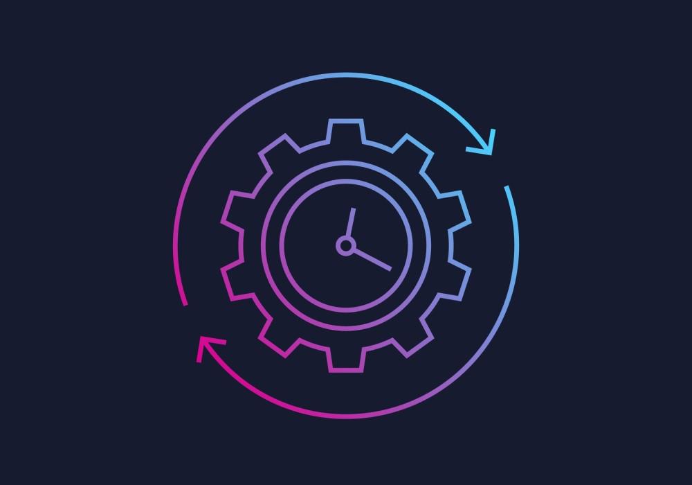 Production cycle icon, linear style