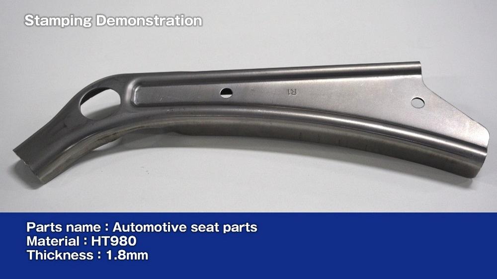 Automotive seat part formed of AHSS in servo press