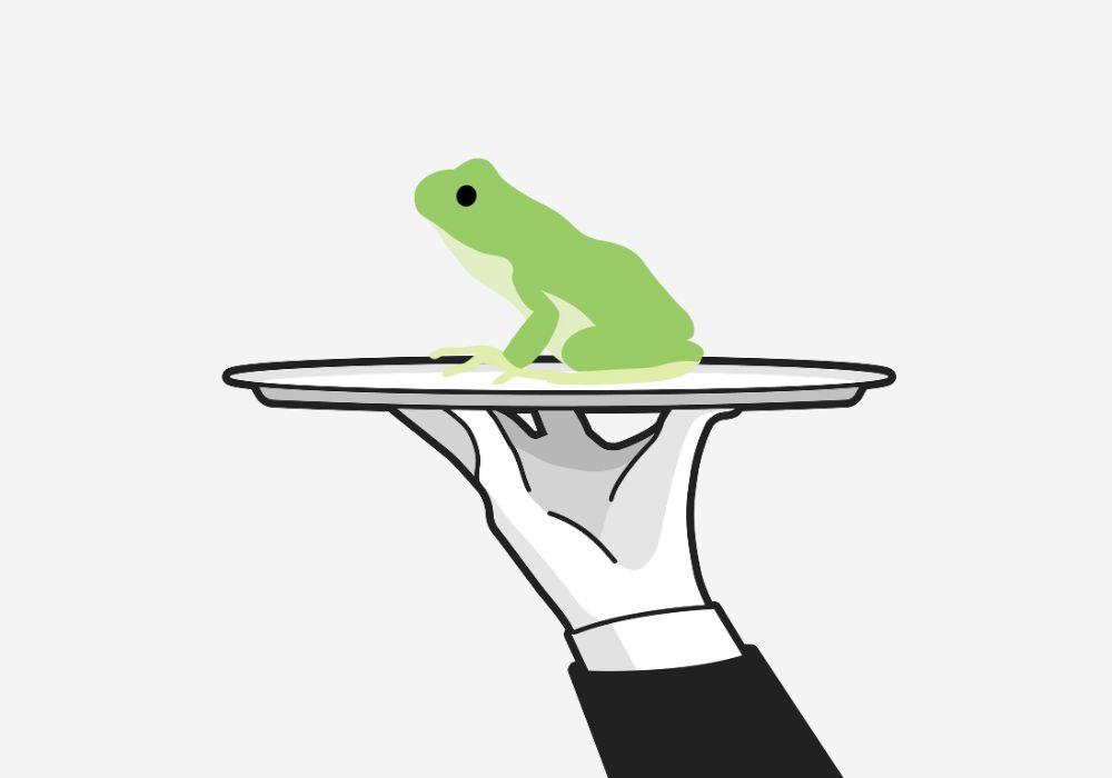 Illustration of frog on a platter