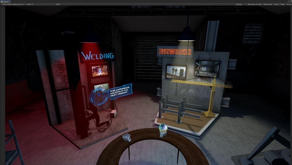 Welding and Ironwork virtual stations are shown.