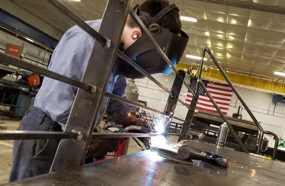 Welder in a metal fabrication shop