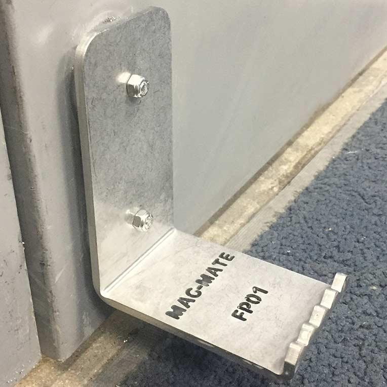 Metal fabricated part to open doors with foot