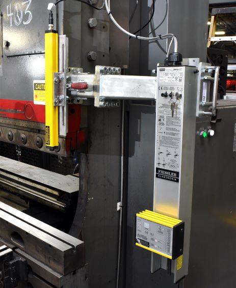A light curtain for the front of the press brake’s ram is shown.