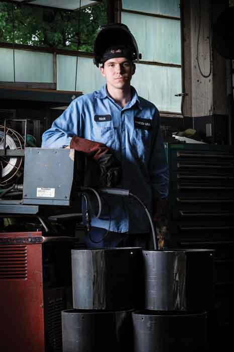 Young male welder