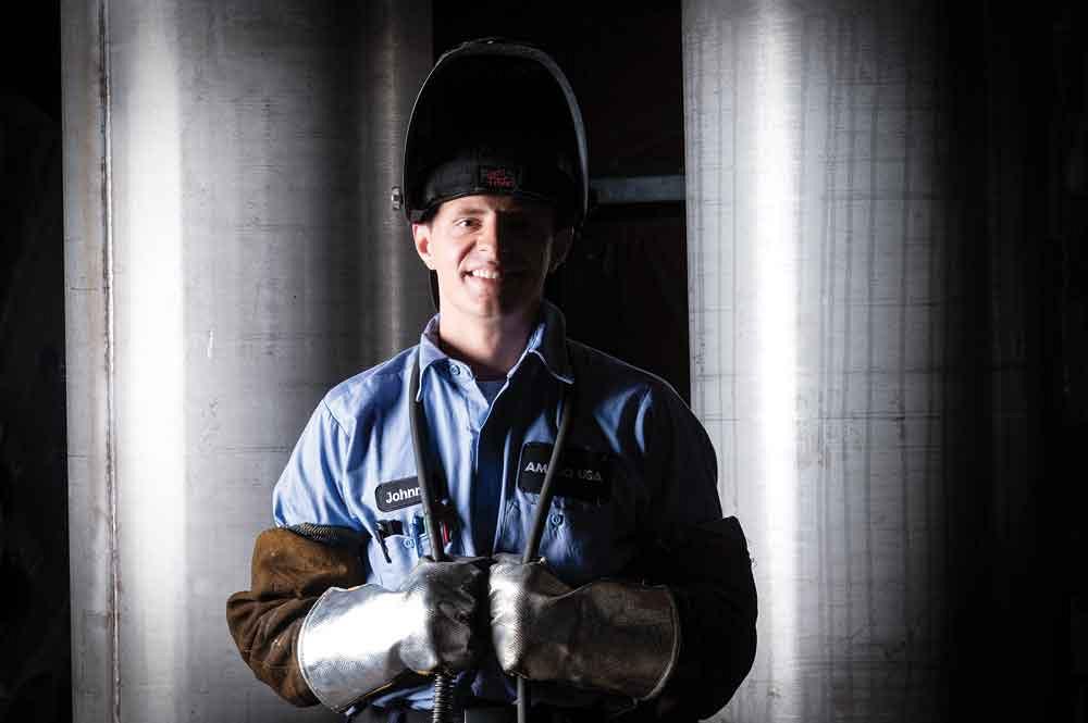 Young male welder