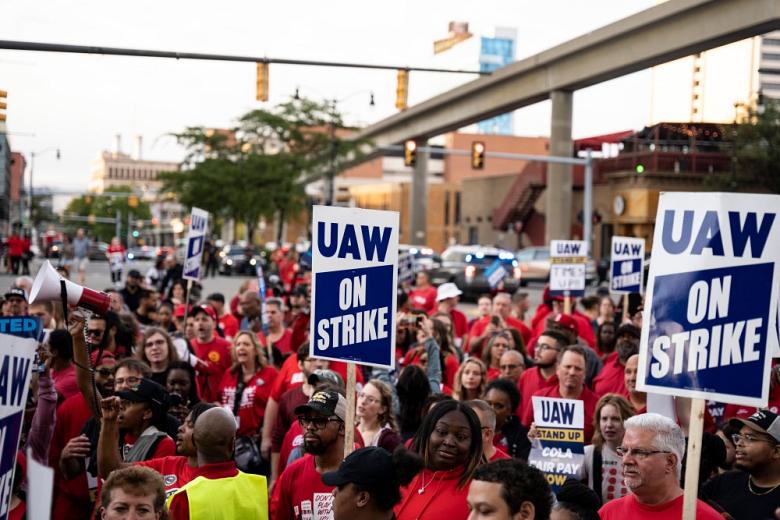 United Auto Workers on strike in Detroit