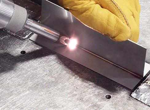 Prebrushing or grinding of the metal surface is not needed when laser welding.