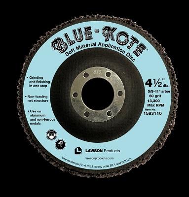 Lawson Products’ Blue-Kote flap disc designed for aluminum, nonferrous metals