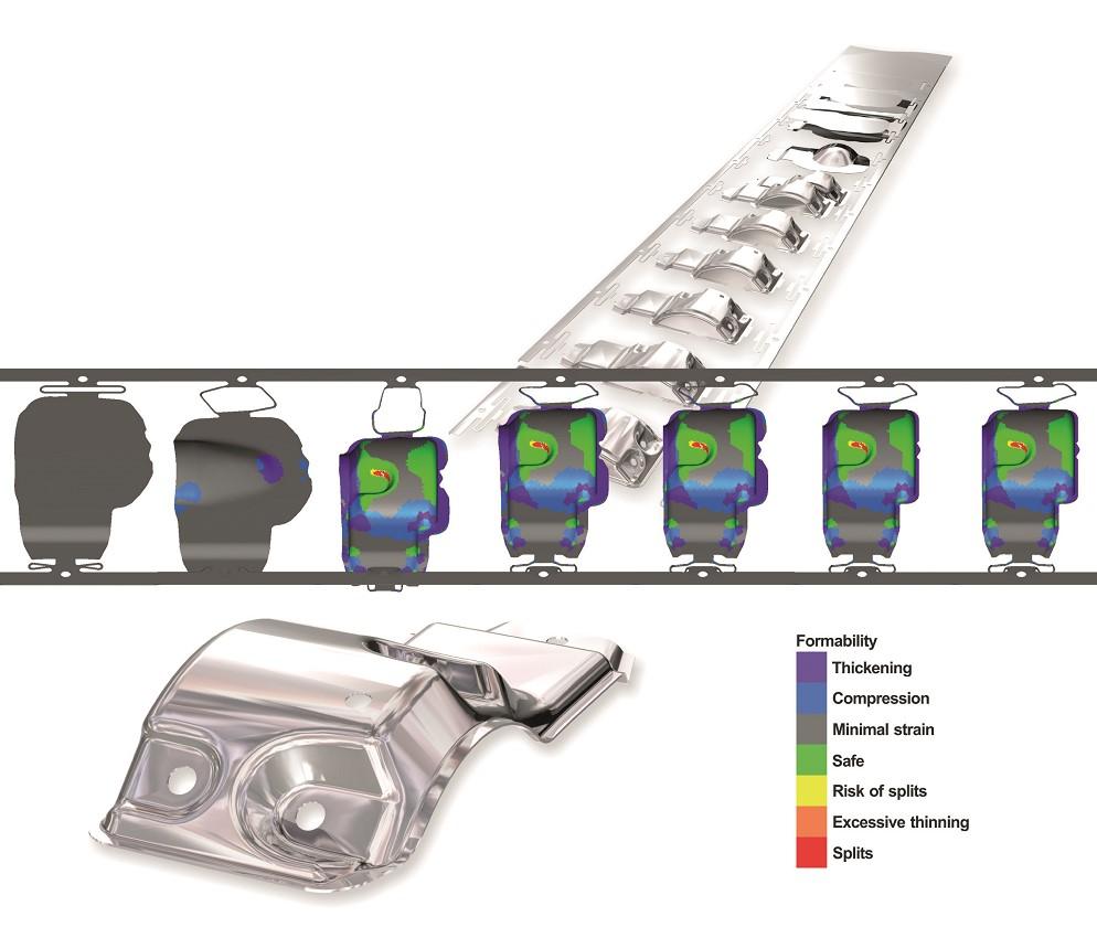 Logopress ProgSim software from AutoForm simulates progressive die forming