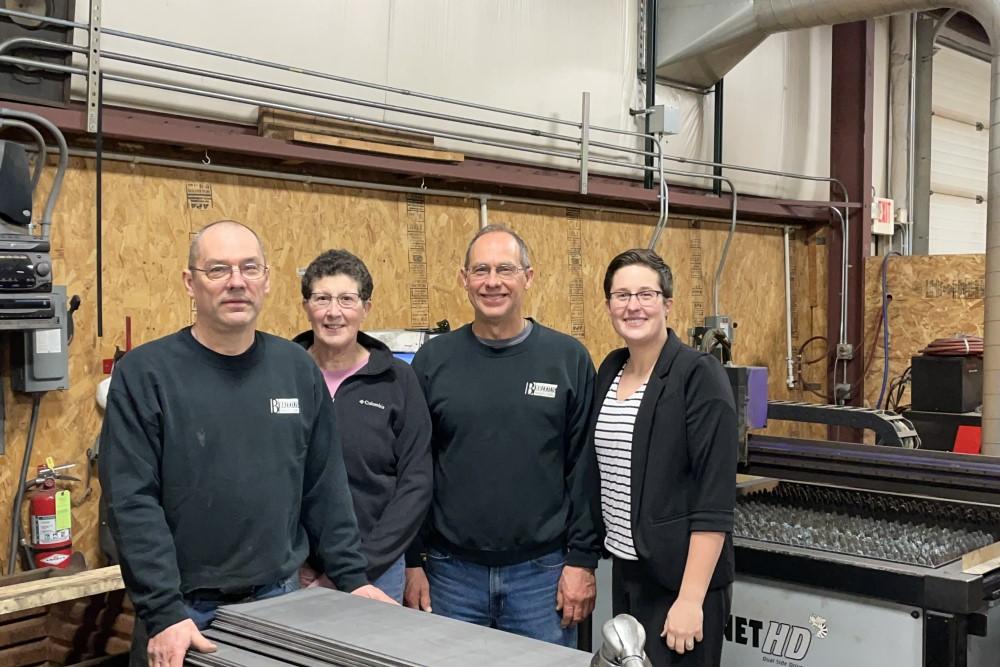 Tom, Peggy, Mike, and Abby Brixius of Brixius Manufacturing are shown.