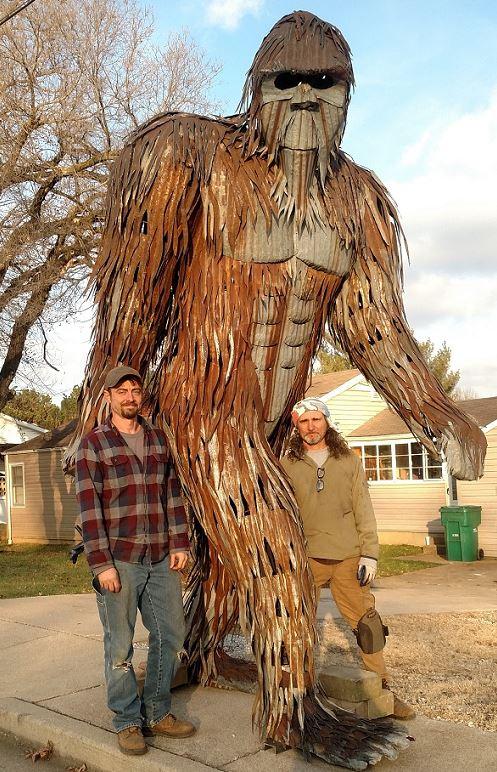 Metal sculpture or a sasquatch